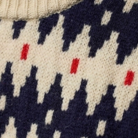 Fjällräven Ovik Jacquard Knit Women's Light Beige Dark Navy trui