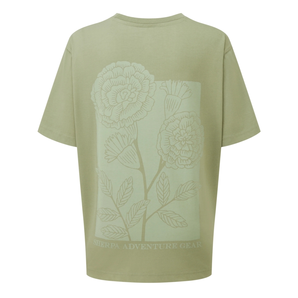 Sherpa Adventure Gear Tarcho Marigold Tee Women's Pistachio SW21054-826 shirts en tops online bestellen bij Kathmandu Outdoor & Travel